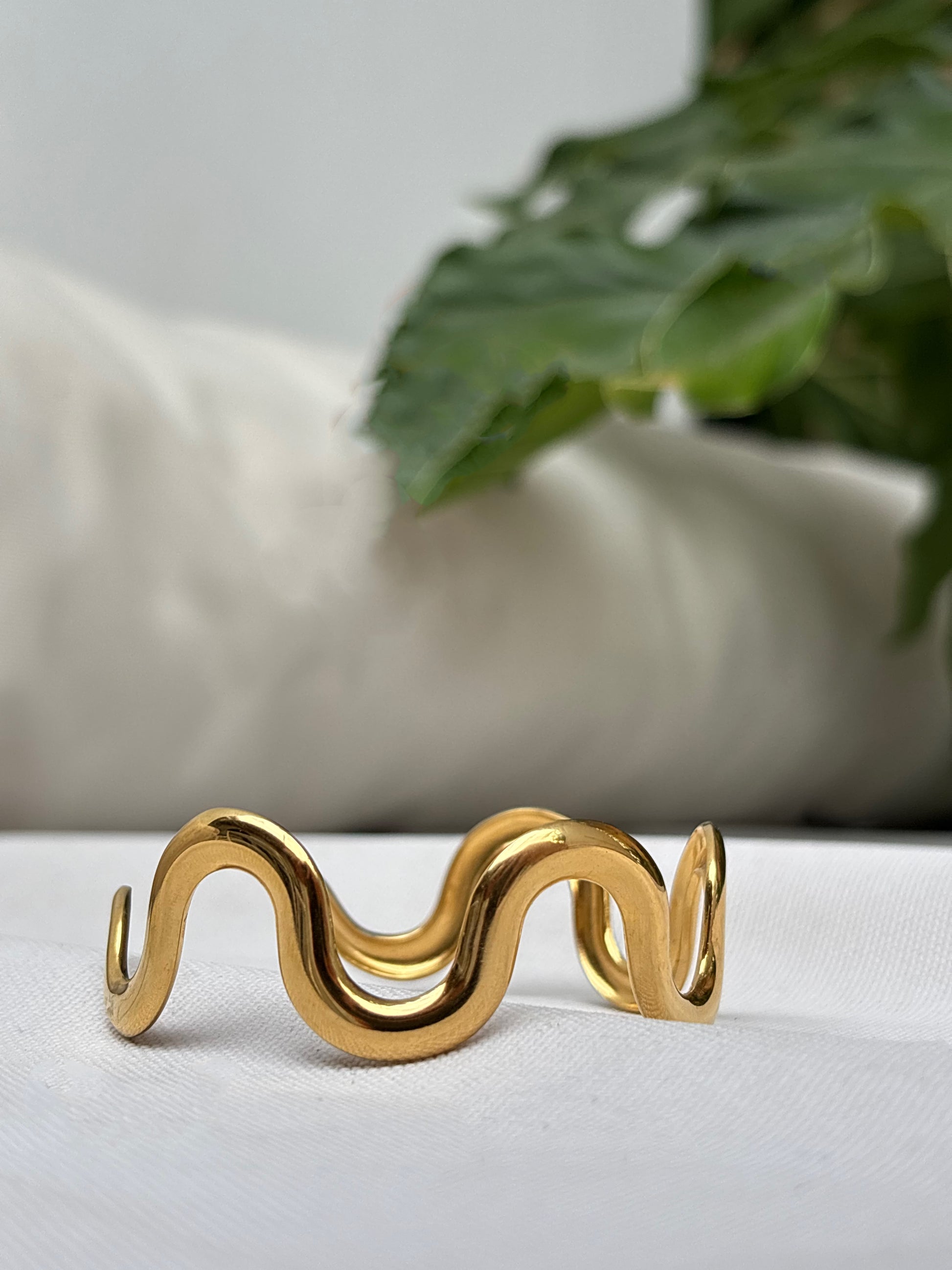 Gold Wavy Bracelet by EverLuxe  | Waterproof and tarnish resistant 